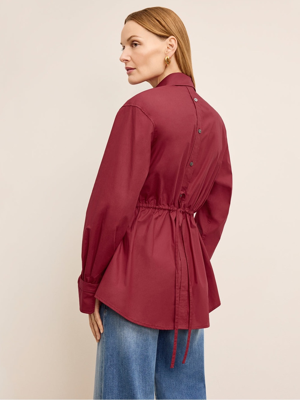 NEW! MM LaFleur The Bentley Al Fresco Shirt Cotton Poplin Cinnabar Red Size M